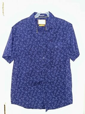 Denim & Flower Blue Floral Short-Sleeve Button-Down Shirt